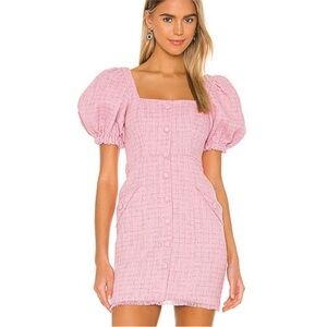 LPA Pink Puff Sleeve Mini Dress for Weddings
